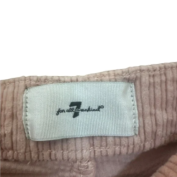 NWT 7 For All Mankind CORDUROY EASY TROUSER IN CAMEO ROSE, size 30, runs large - Picture 8 of 11